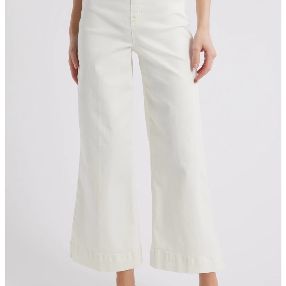 SPANX White Flare Wide Leg Jeans: size large - Picture 3 of 10